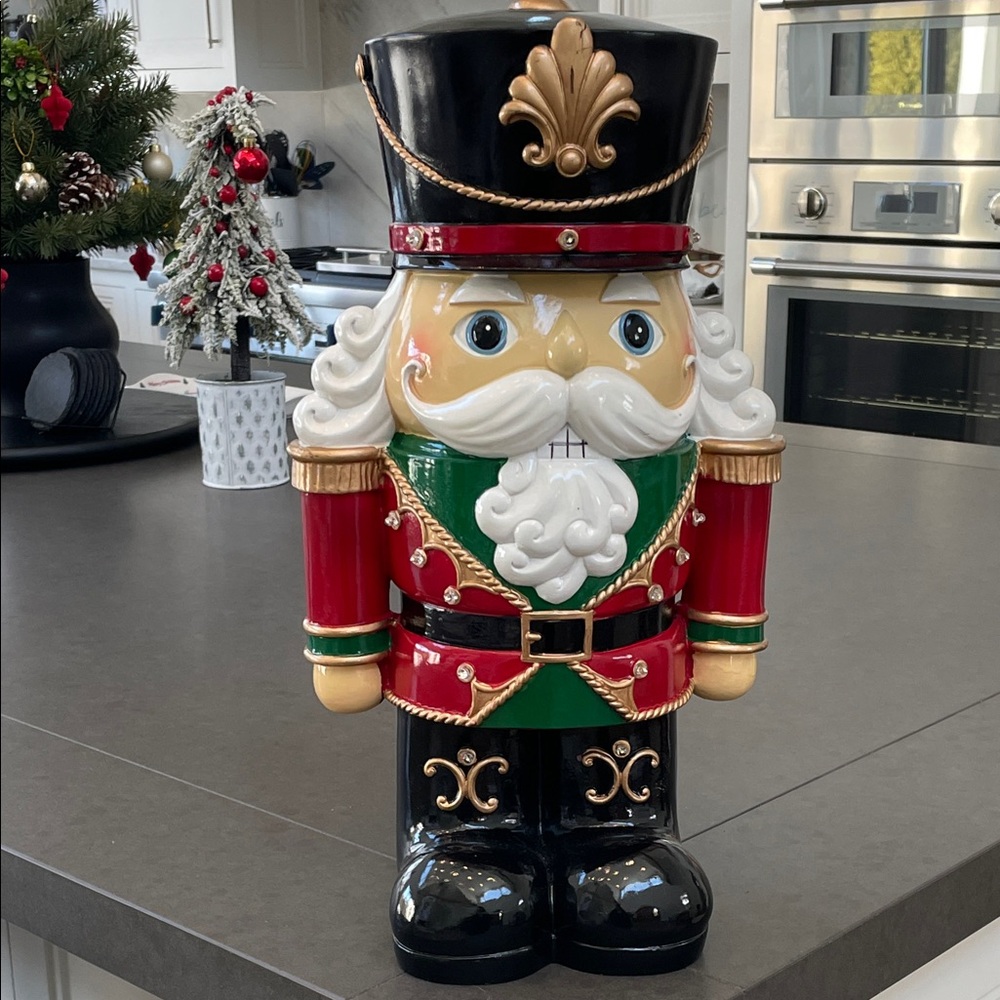 Mini Nut Cracker Statues with lights that are battery operated